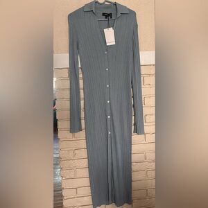 Theory ribbed cardigan (BLUE)